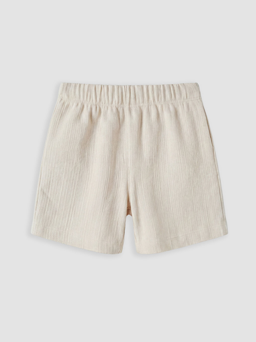 Bej Dokulu Erkek Bebek Gömlek ve Şort Takım-4