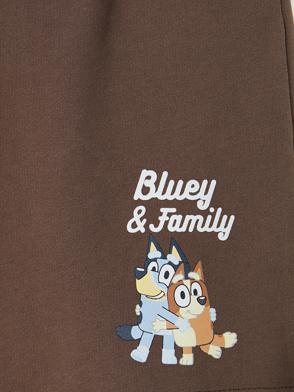 Beyaz Bluey Baskılı Erkek Çocuk Takım-5
