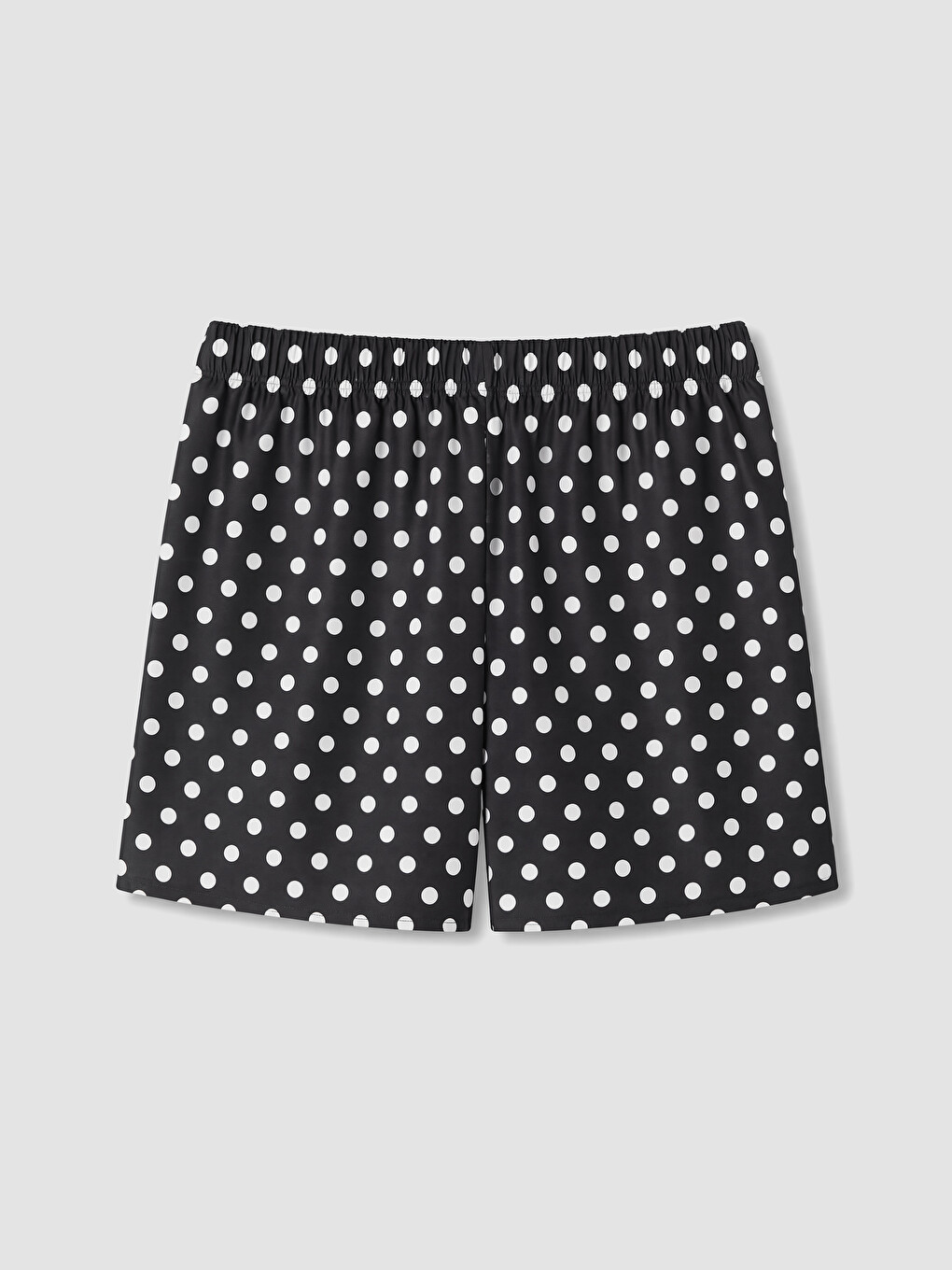 Siyah Puantiyeli Saten Kadın Şortlu Pijama Takımı-3