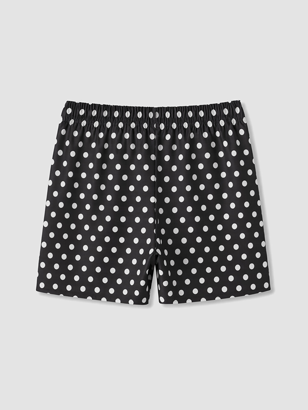 Siyah Puantiyeli Saten Kadın Şortlu Pijama Takımı-4