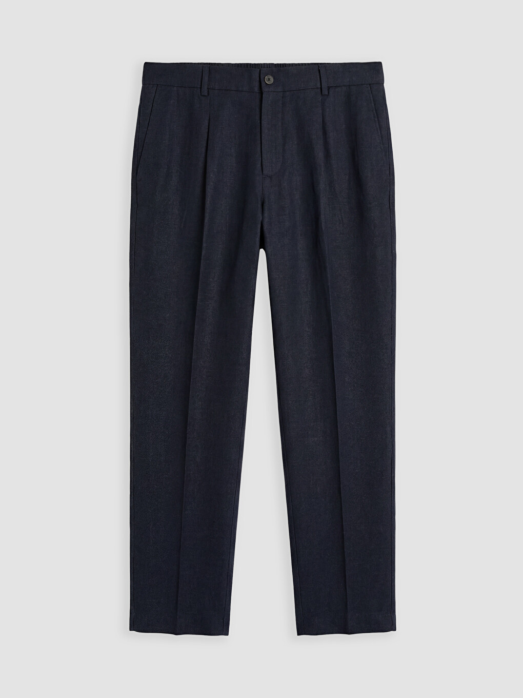Lacivert Regular Fit Keten Karışımlı Erkek Pantolon