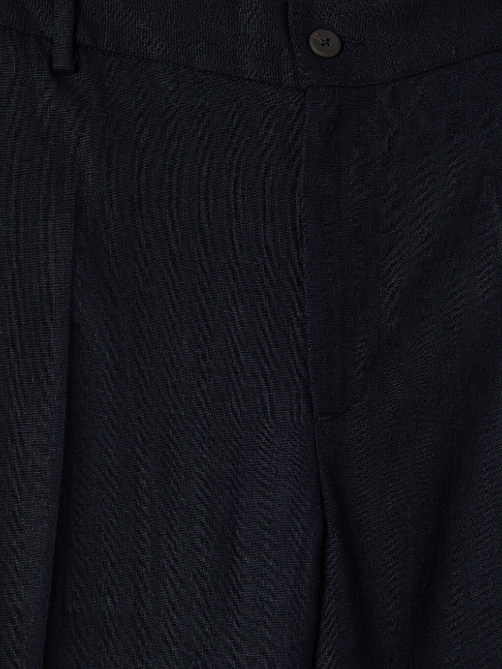 Lacivert Regular Fit Keten Karışımlı Erkek Pantolon-2