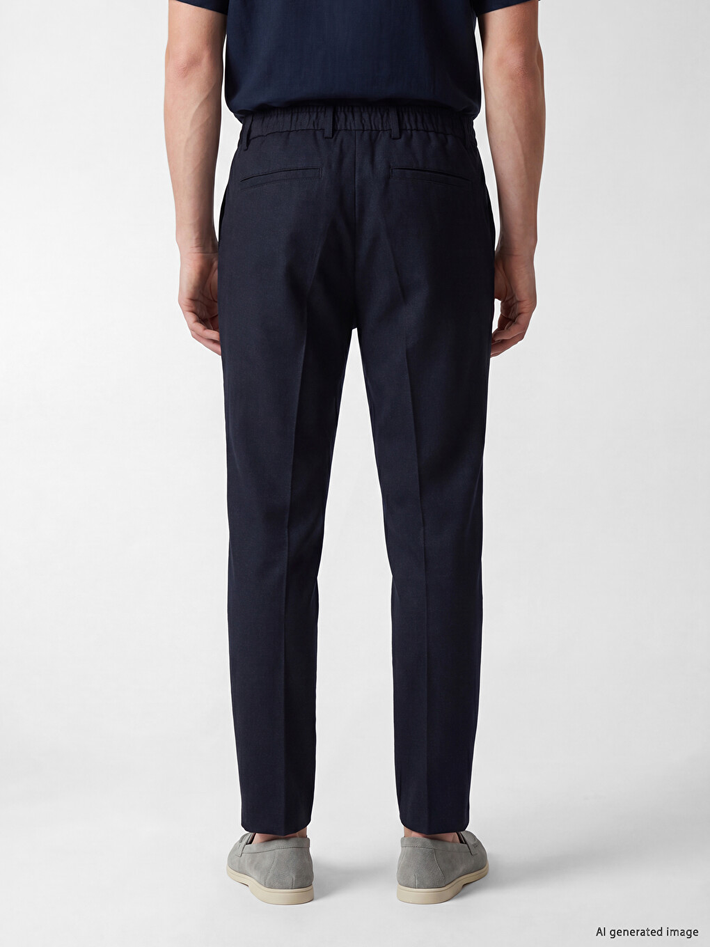 Muške pantalone od mešavine lana regular kroja-3