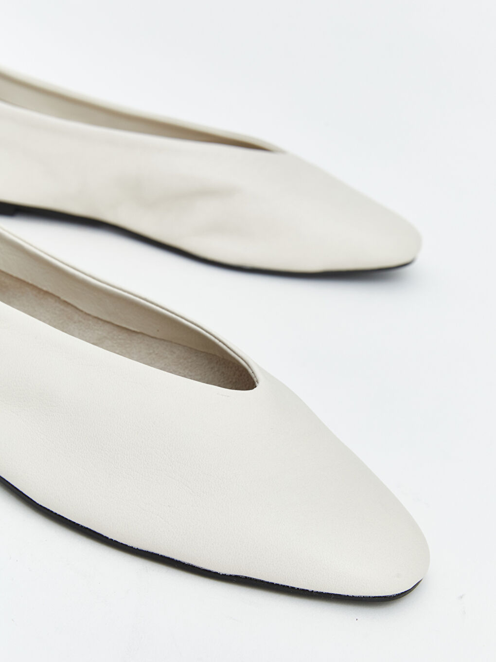 Ekru Hakiki Deri Kadın Babet-2