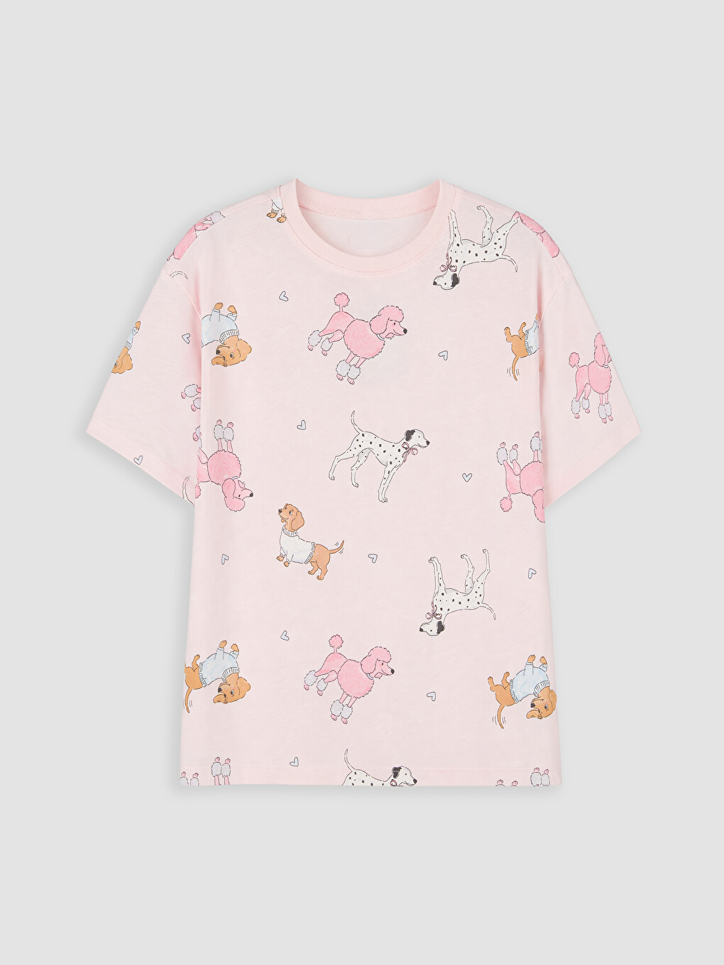 Pembe Desenli Kız Çocuk Şortlu Pijama Takımı-1