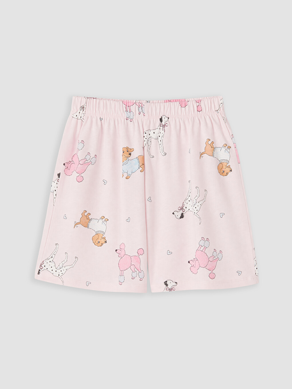 Pembe Desenli Kız Çocuk Şortlu Pijama Takımı-4