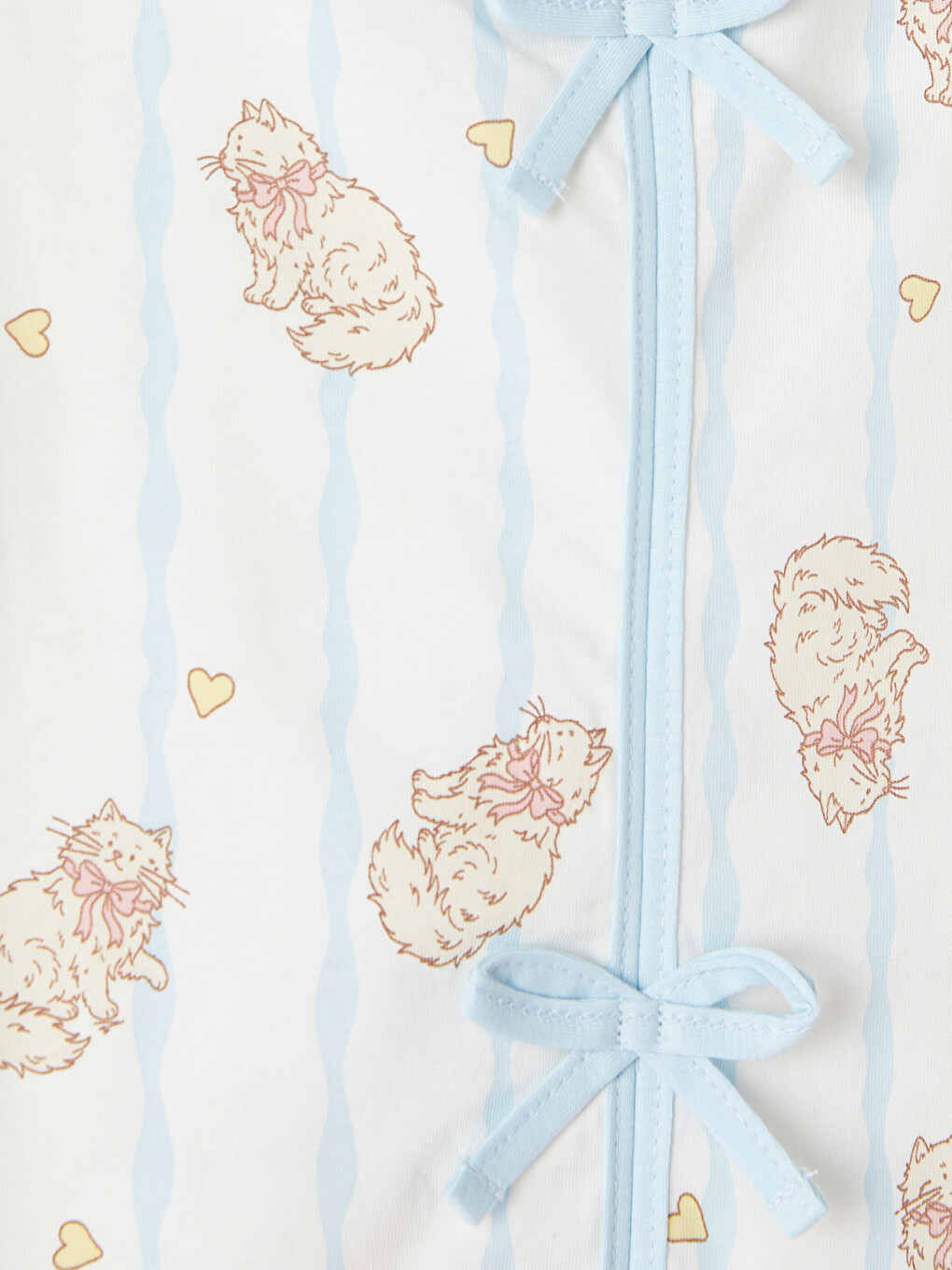 Ekru Fiyonk Detaylı Kız Çocuk Şortlu Pijama Takımı-2