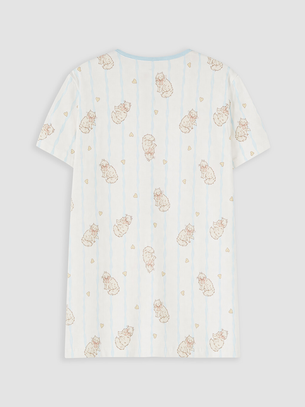 Ekru Fiyonk Detaylı Kız Çocuk Şortlu Pijama Takımı-3