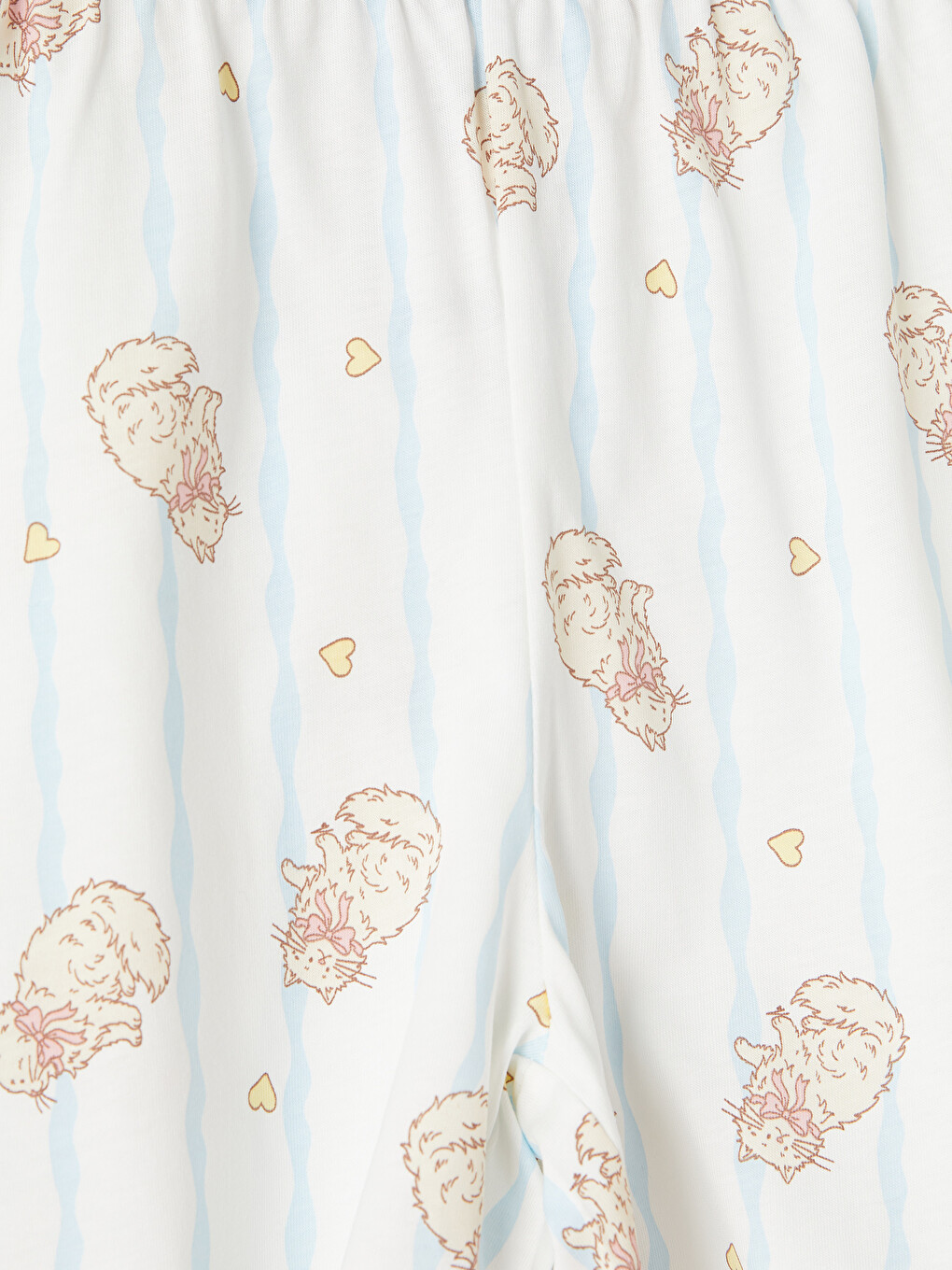 Ekru Fiyonk Detaylı Kız Çocuk Şortlu Pijama Takımı-5