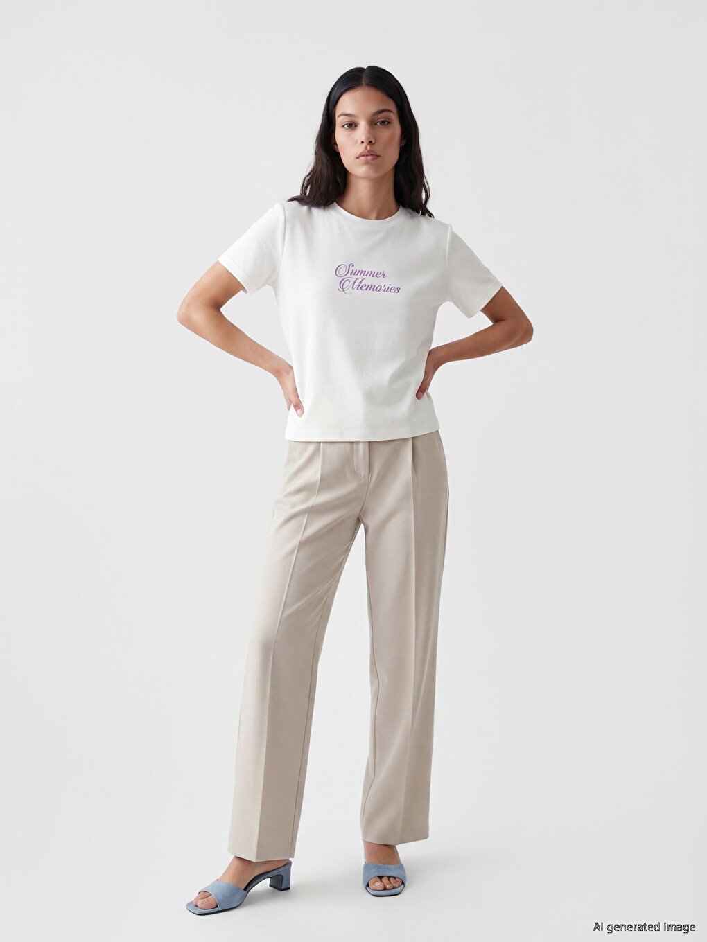 Crew Neck Printed Women's T-Shirt-1