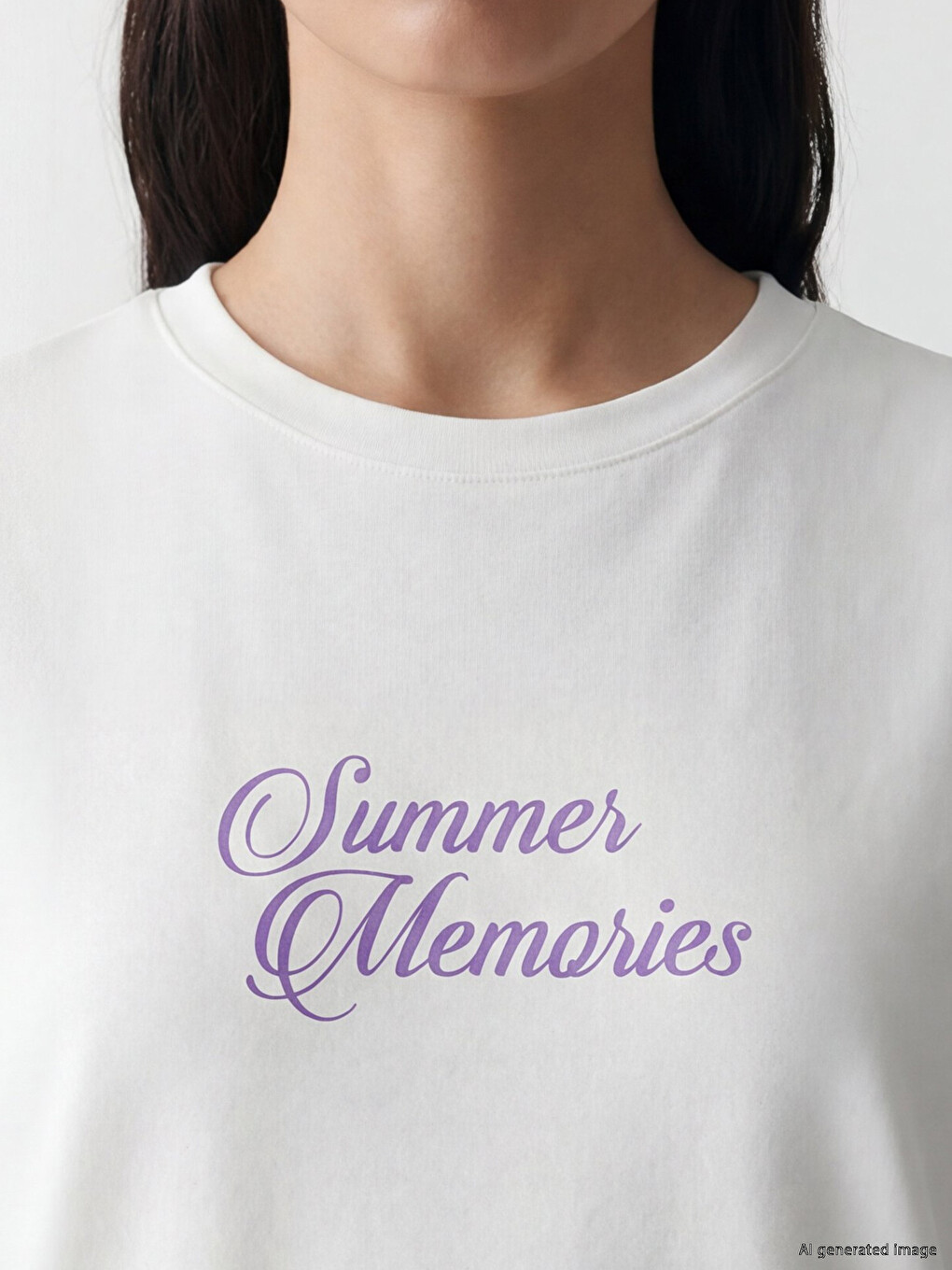 Crew Neck Printed Women's T-Shirt-2