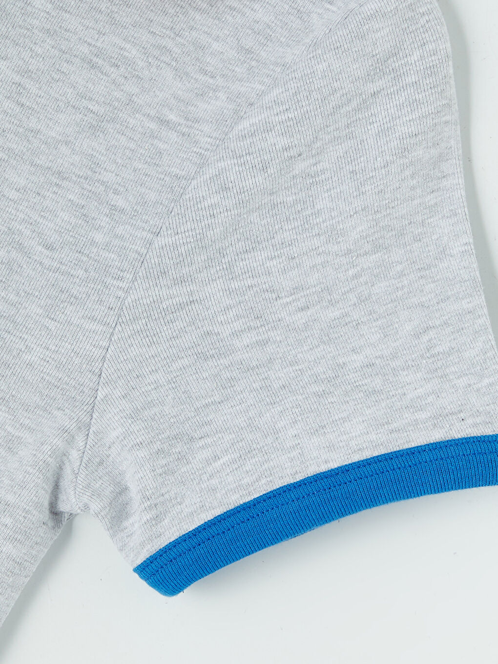 Gri Bisiklet Yaka Nakışlı Kadın Tişört-3