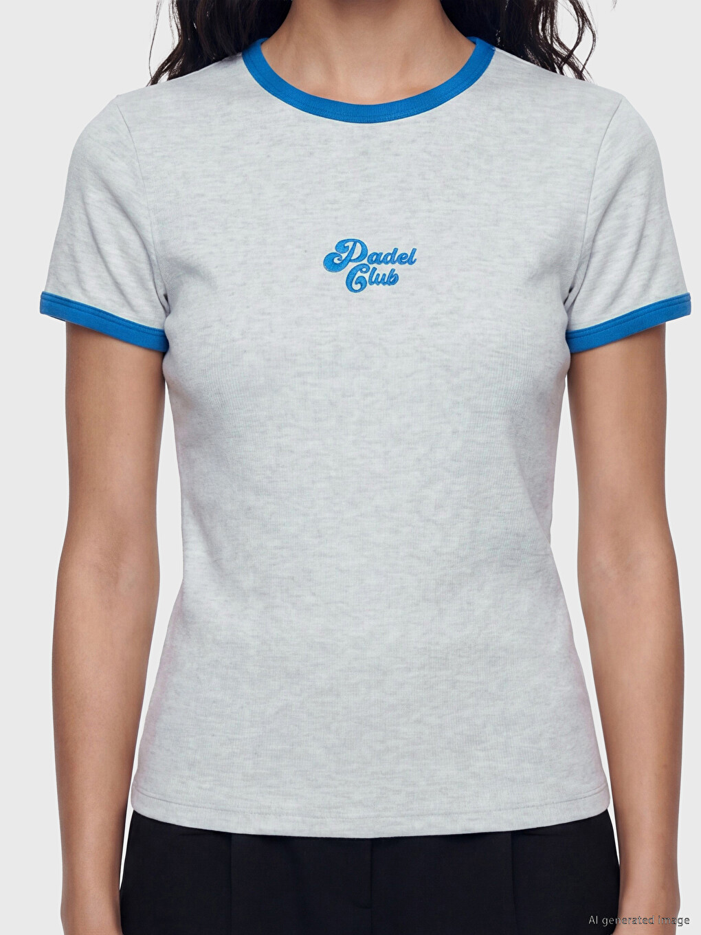 Crew Neck Embroidered Women's T-Shirt-2