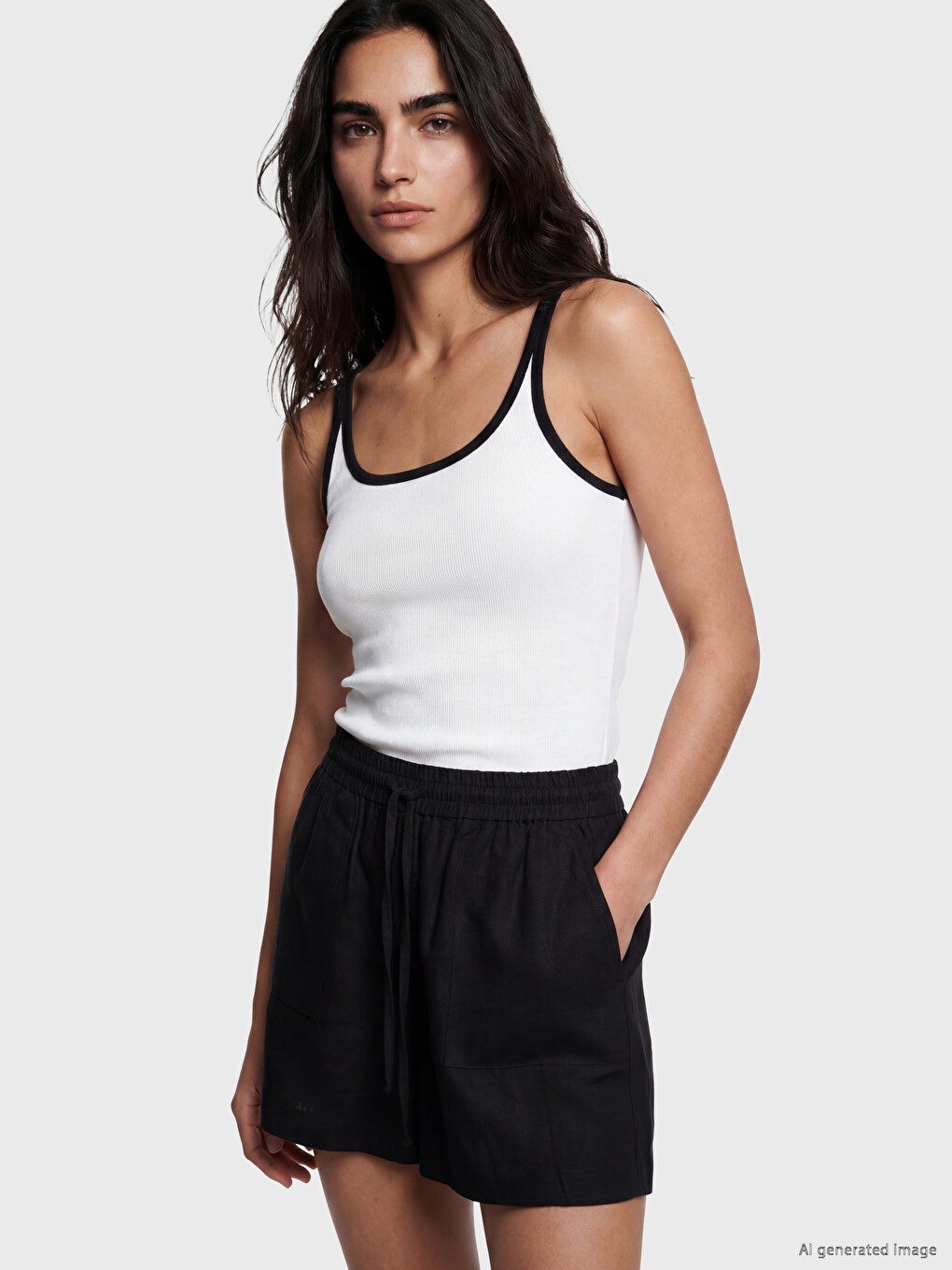 Elastic Waist Women's Shorts-1