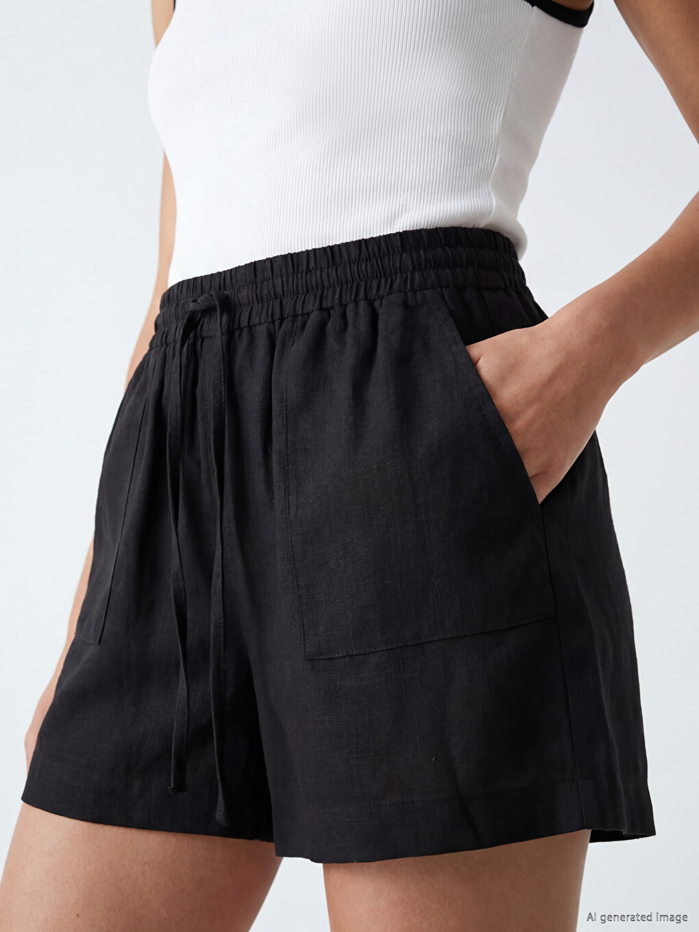Elastic Waist Women's Shorts-2