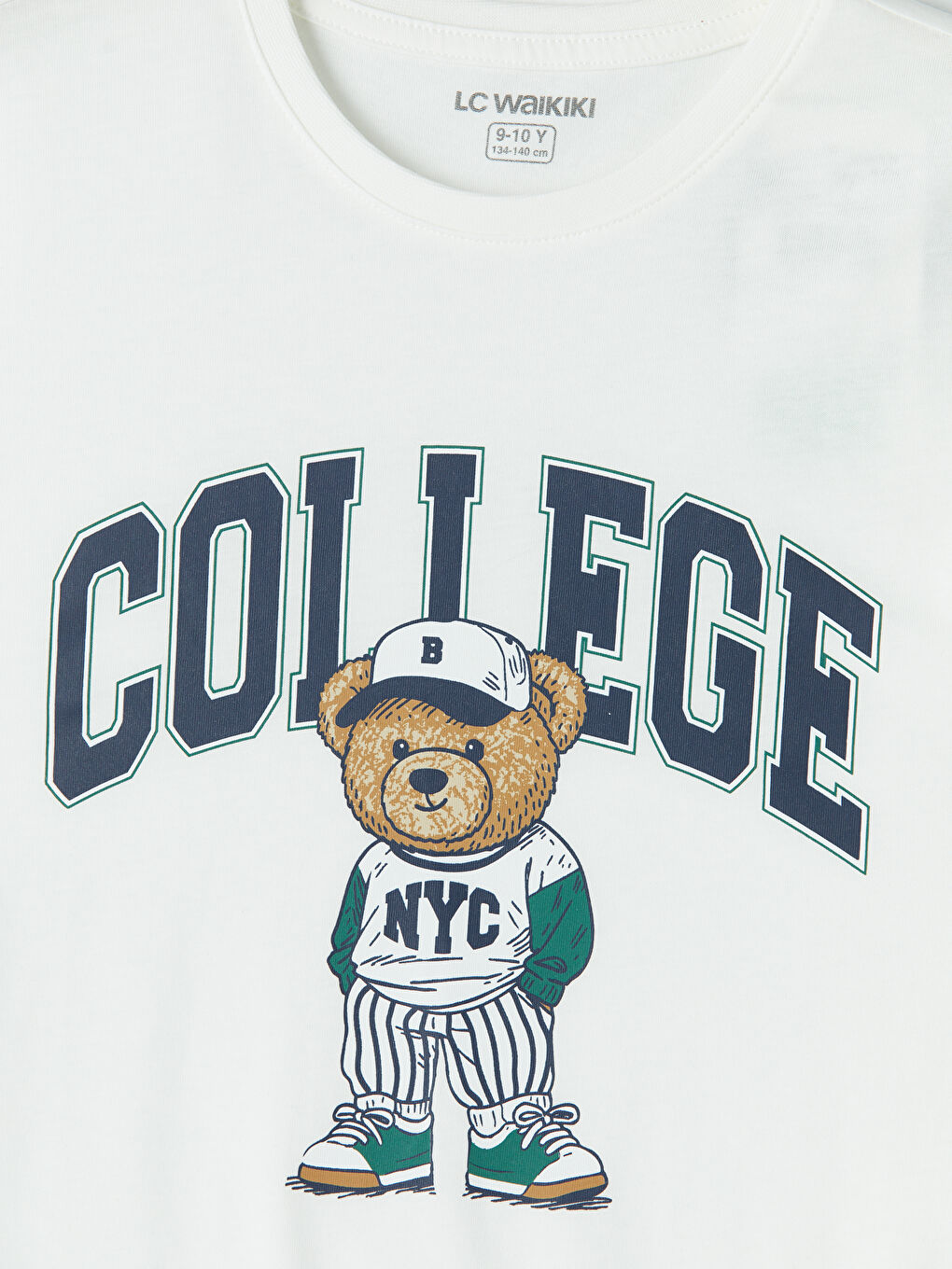 Ekru Ayı Teddy Baskılı Erkek Çocuk Şortlu Pijama Takımı-3