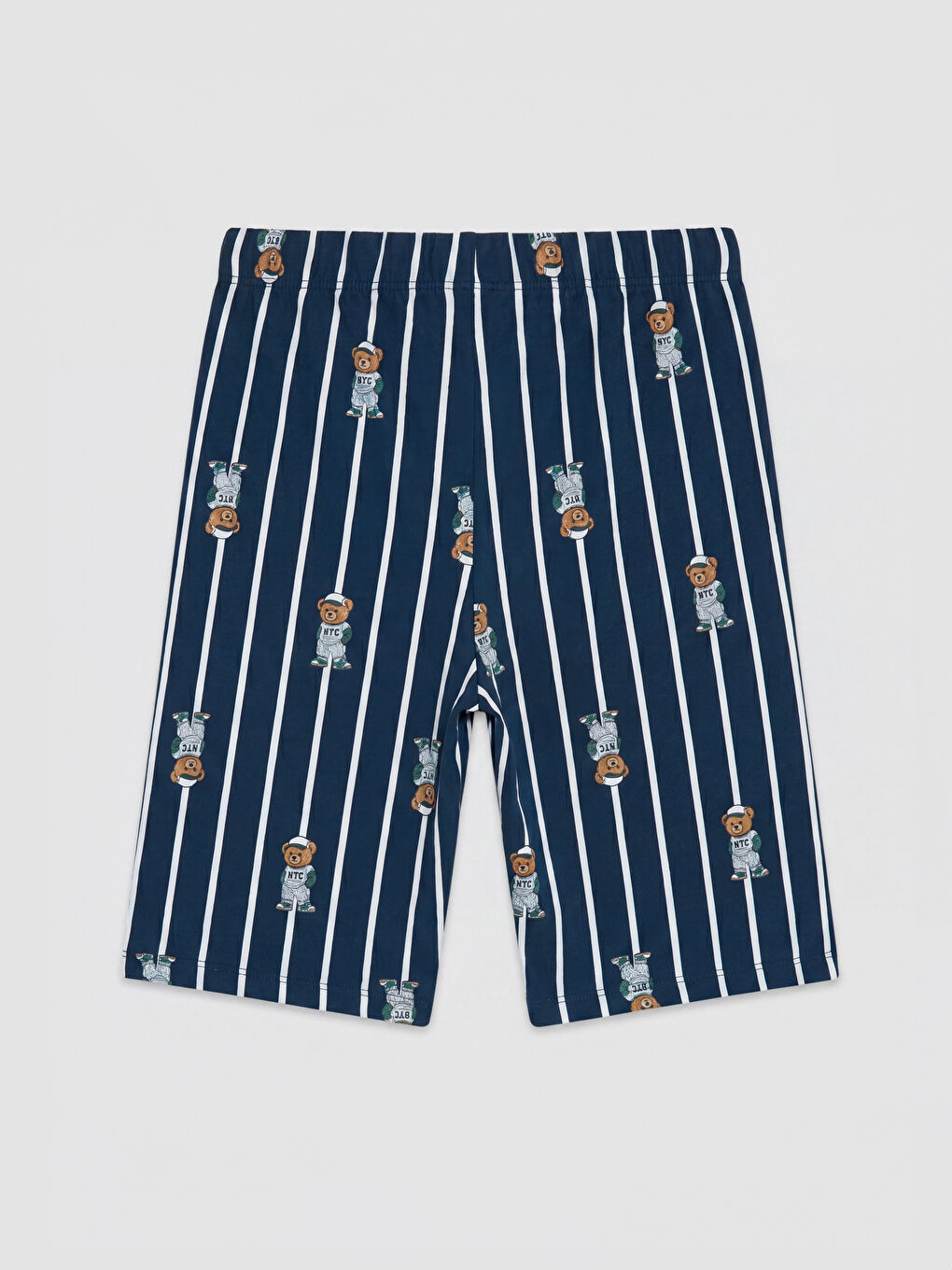 Ekru Ayı Teddy Baskılı Erkek Çocuk Şortlu Pijama Takımı-5