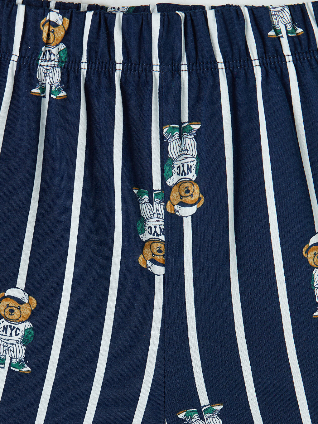 Ekru Ayı Teddy Baskılı Erkek Çocuk Şortlu Pijama Takımı-6