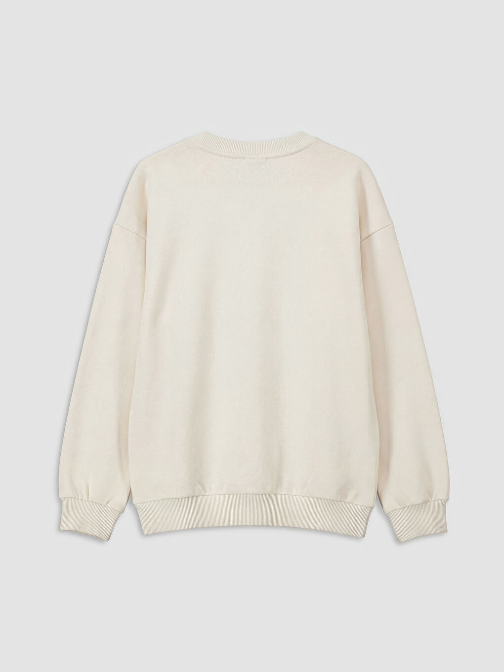 Bej Bisiklet Yaka Baskılı Erkek Çocuk Sweatshirt-1