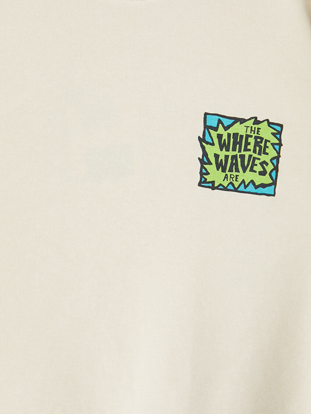 Bej Bisiklet Yaka Baskılı Erkek Çocuk Sweatshirt-2