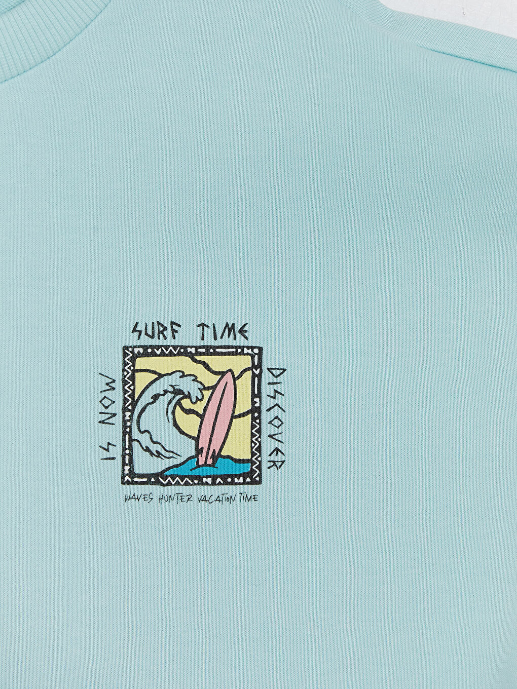 Turkuaz Bisiklet Yaka Baskılı Erkek Çocuk Sweatshirt-2