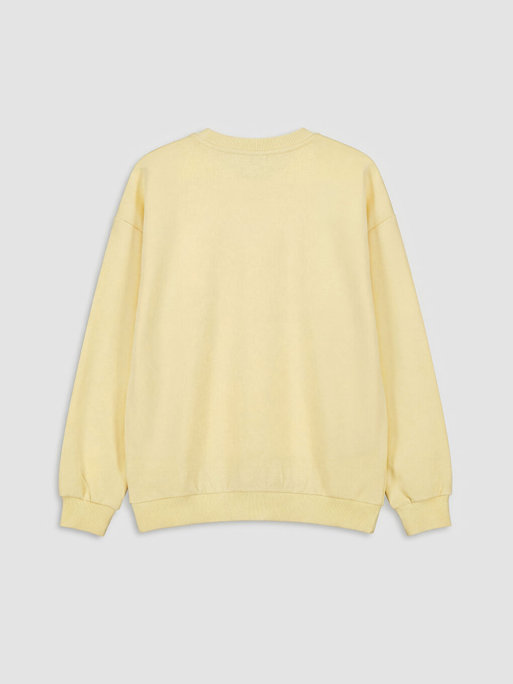 Sarı Bisiklet Yaka Baskılı Erkek Çocuk Sweatshirt-1