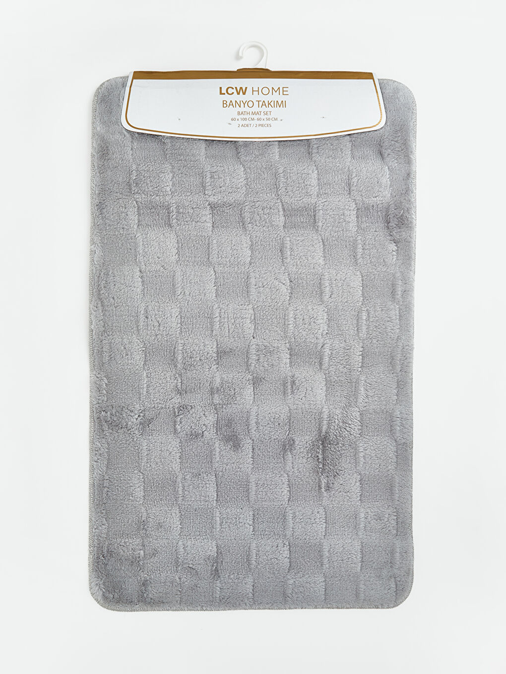 Gri Desenli Banyo Paspas Takımı 2'li-1