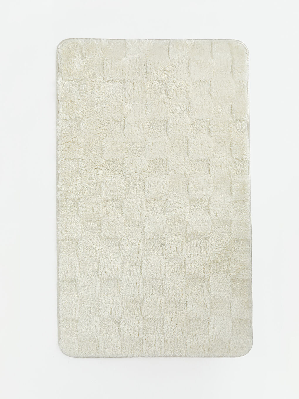 Beyaz Kareli Desenli 2'li Banyo Paspası Takımı-2