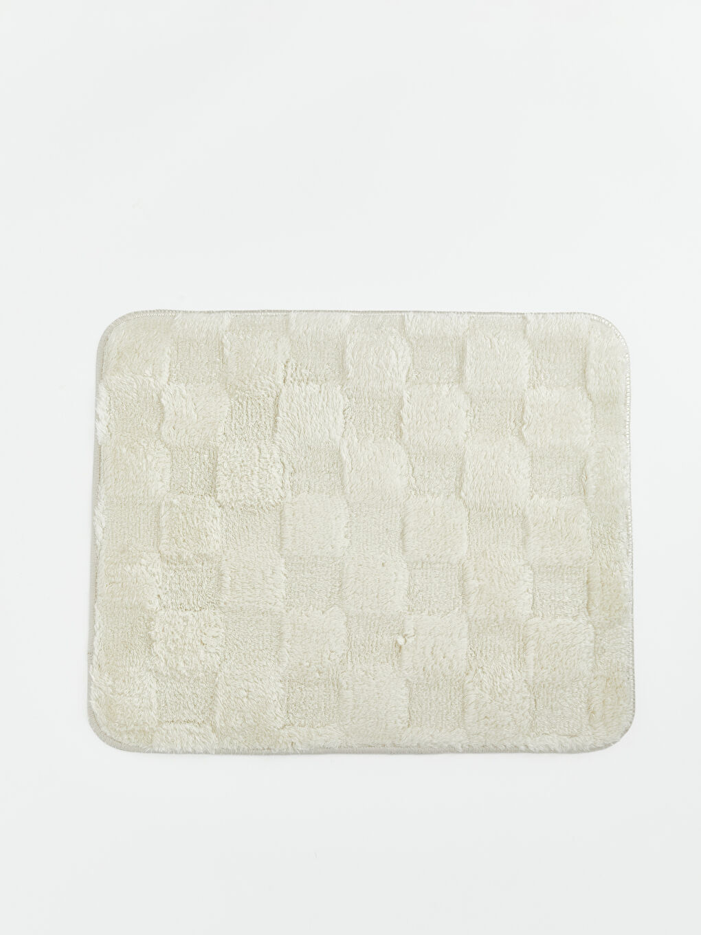 Beyaz Kareli Desenli 2'li Banyo Paspası Takımı-3