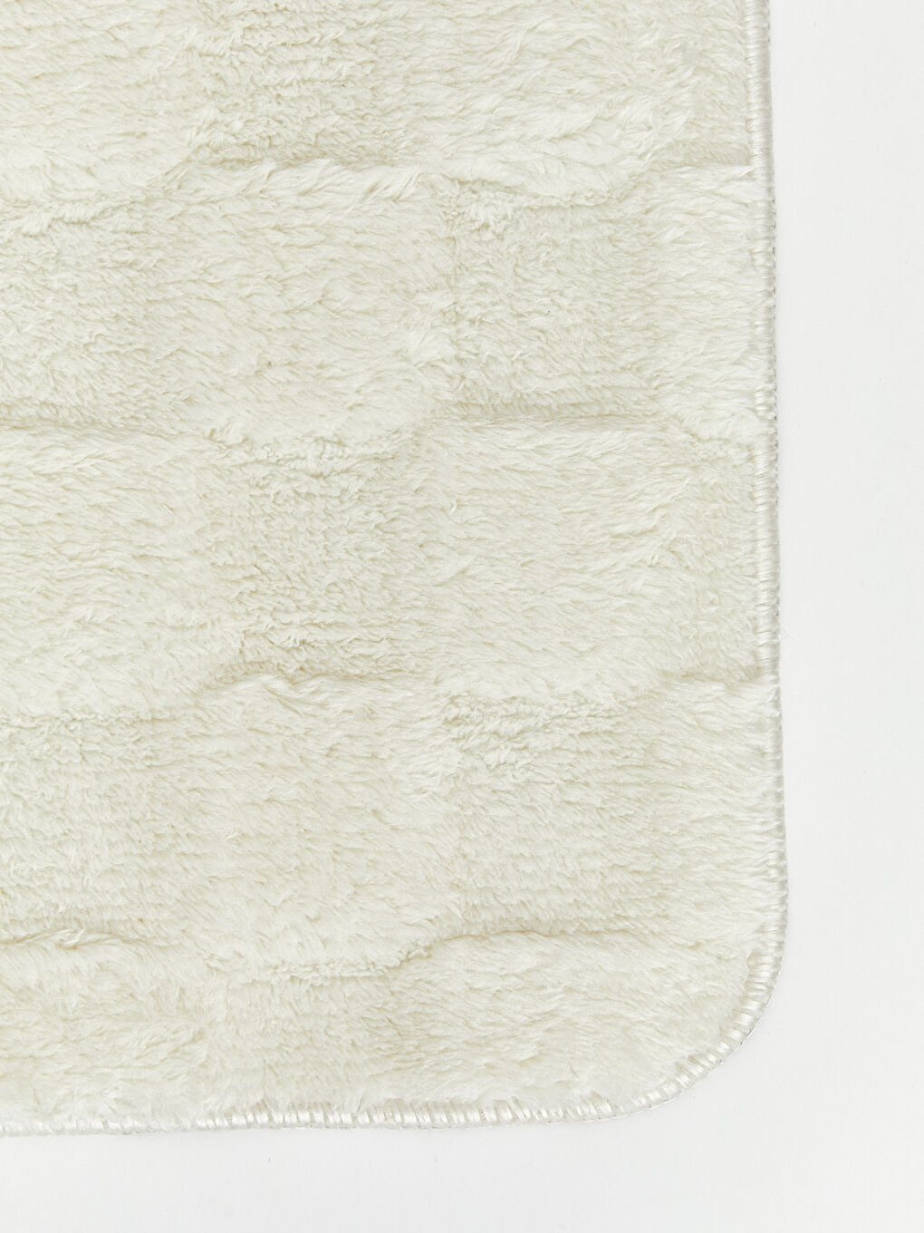 Beyaz Kareli Desenli 2'li Banyo Paspası Takımı-5