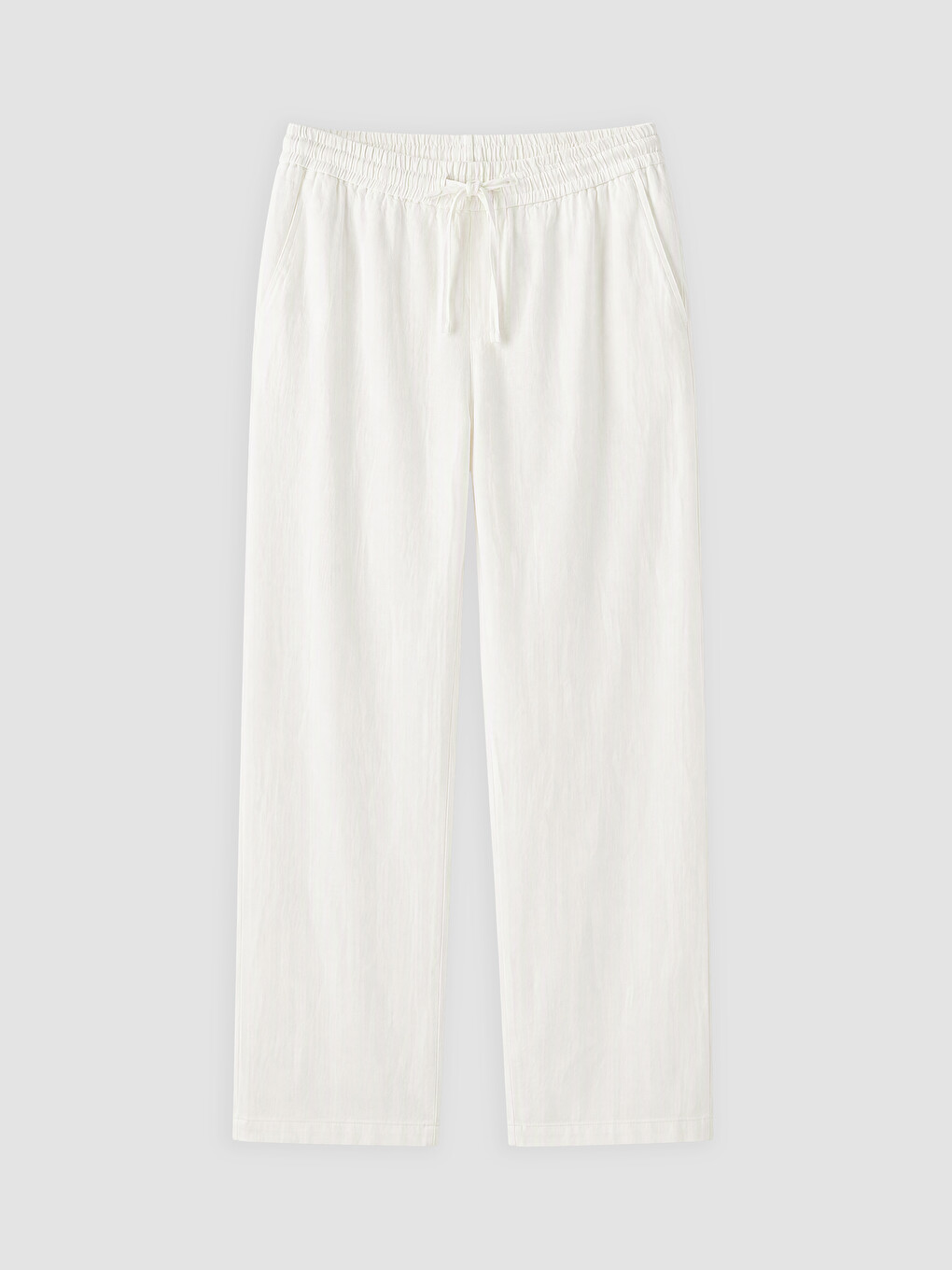 Ekru Regular Fit %100 Keten Erkek Pantolon-4