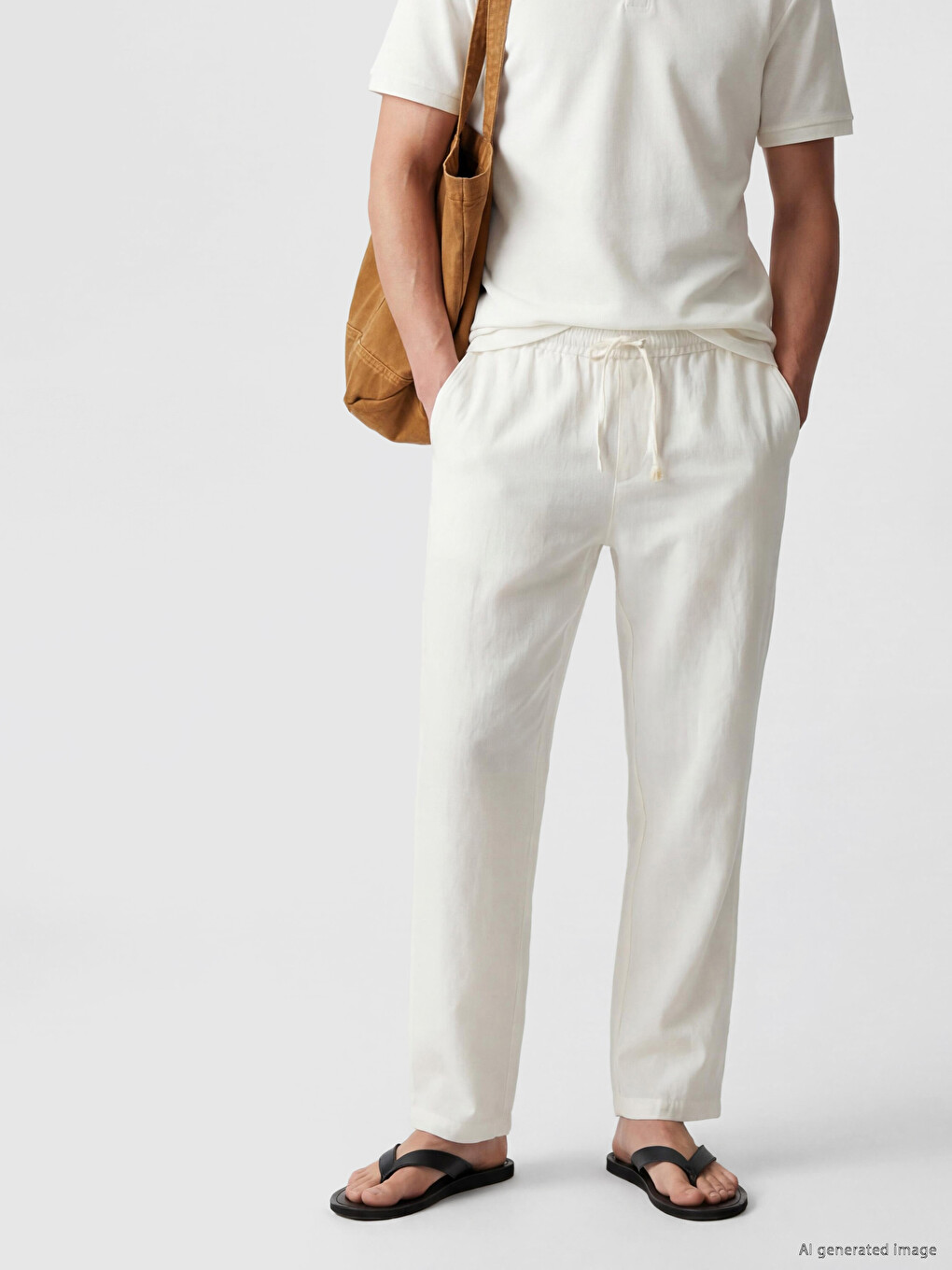 Pantalon Homme En Lin 100 % Coupe Régulière