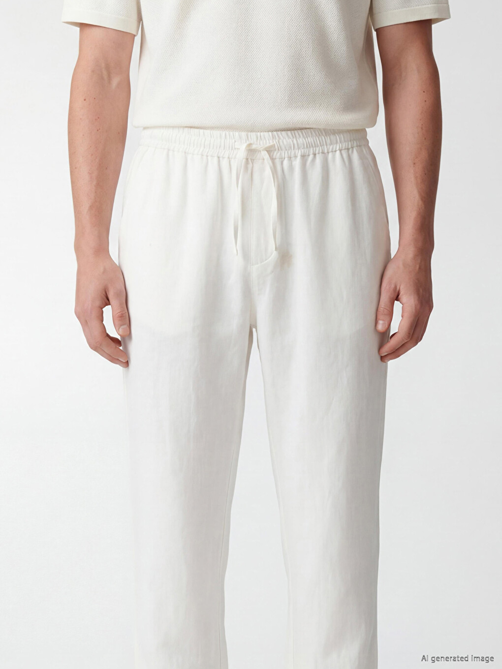 Pantalon Homme En Lin 100 % Coupe Régulière-2