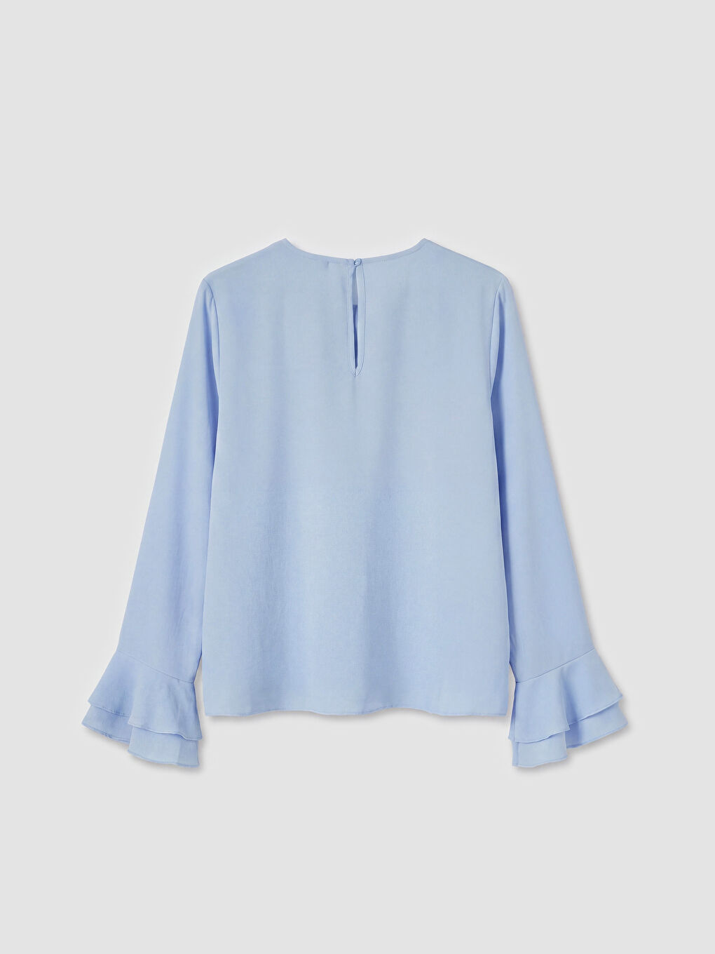 Mavi Bisiklet Yaka Fırfırlı Bluz-1