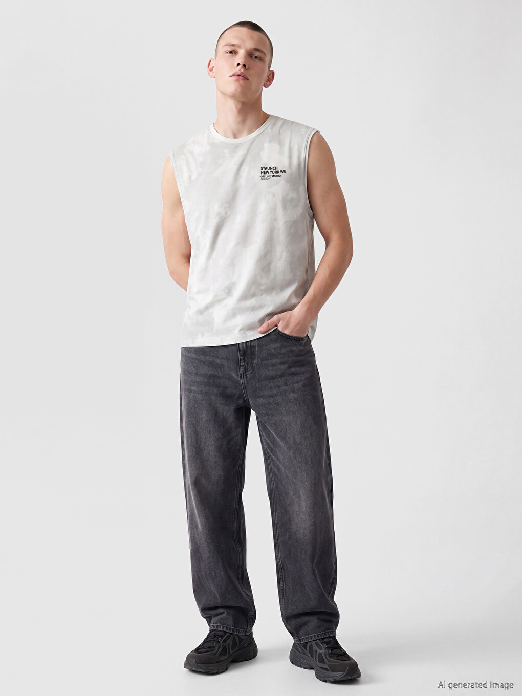 Man Grey Tank Top-1