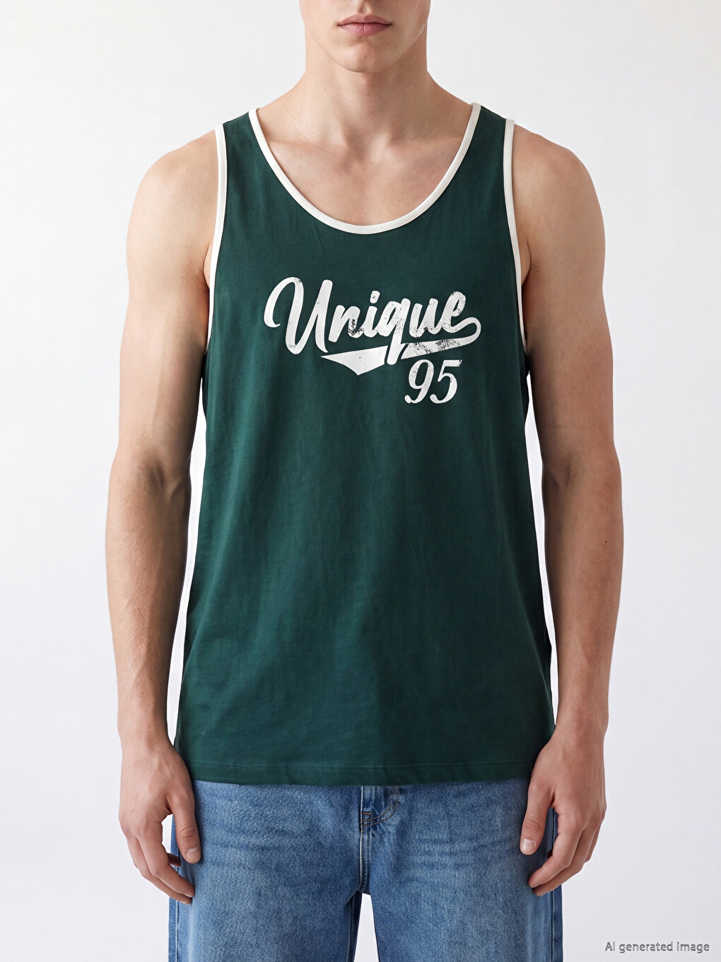 U Neck Printed Men's Sleeveless T-shirt-2