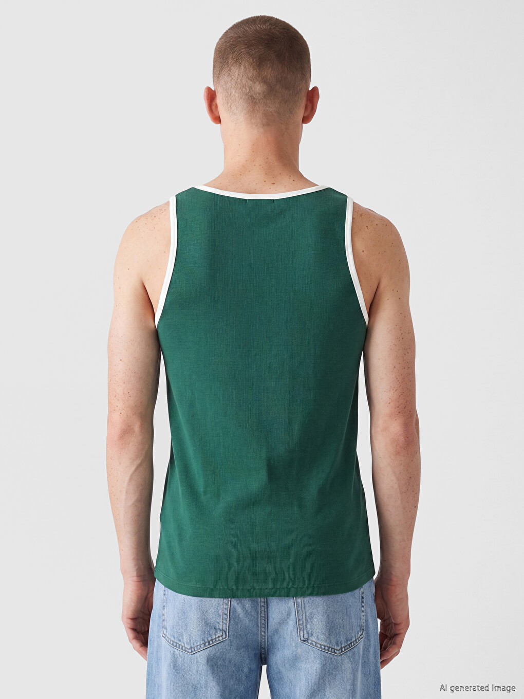 U Neck Printed Men's Sleeveless T-shirt-3