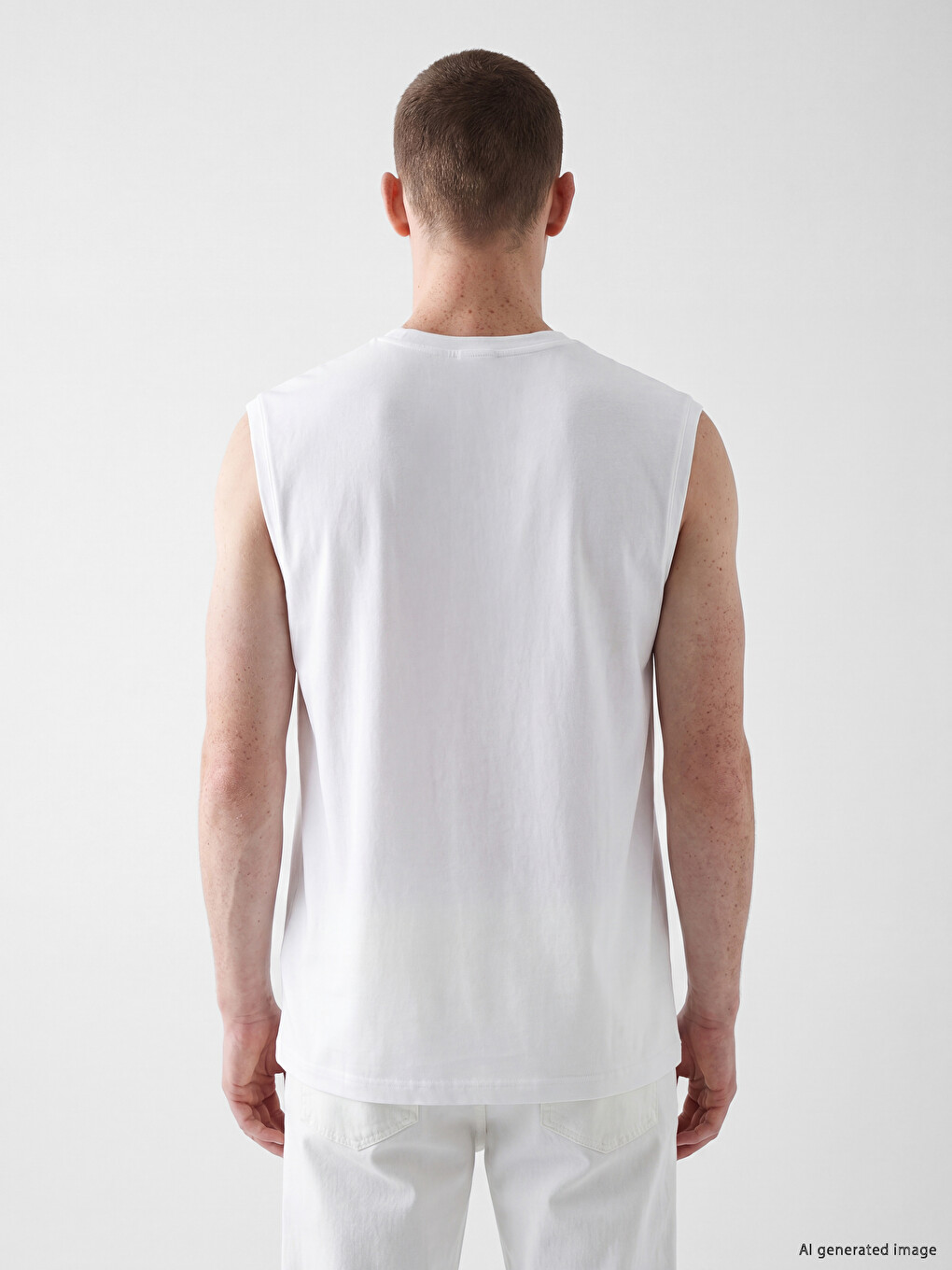 Crew Neck Printed Men's Sleeveless T-Shirt-3