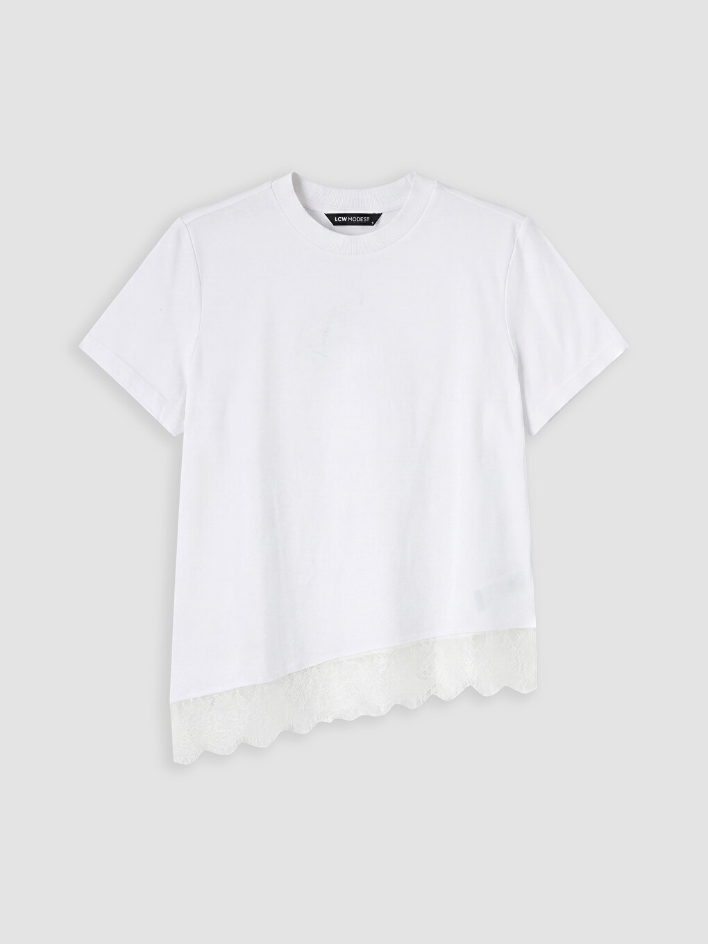 Crew Neck Lace Detailed Blouse-4