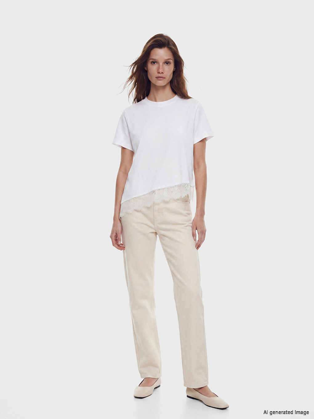 Crew Neck Lace Detailed Blouse-1