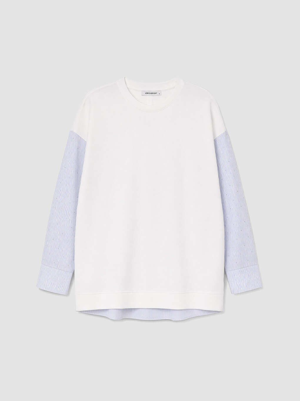 Beyaz Soft Touch Oversize Kadın Sweatshirt Tunik