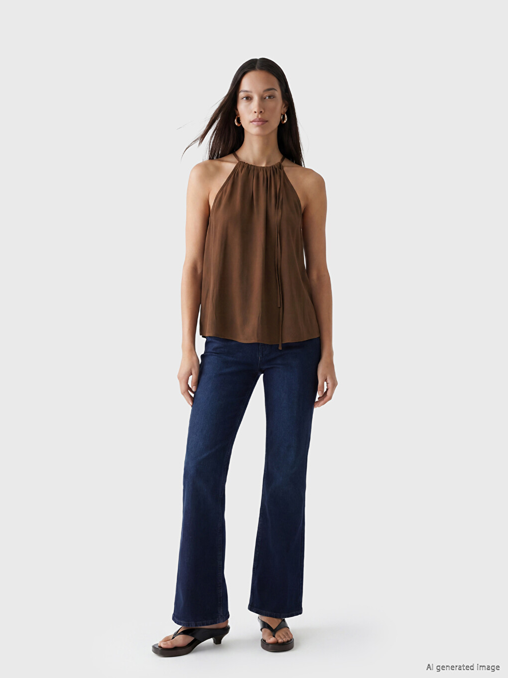Halter Neck Ruched Blouse-1