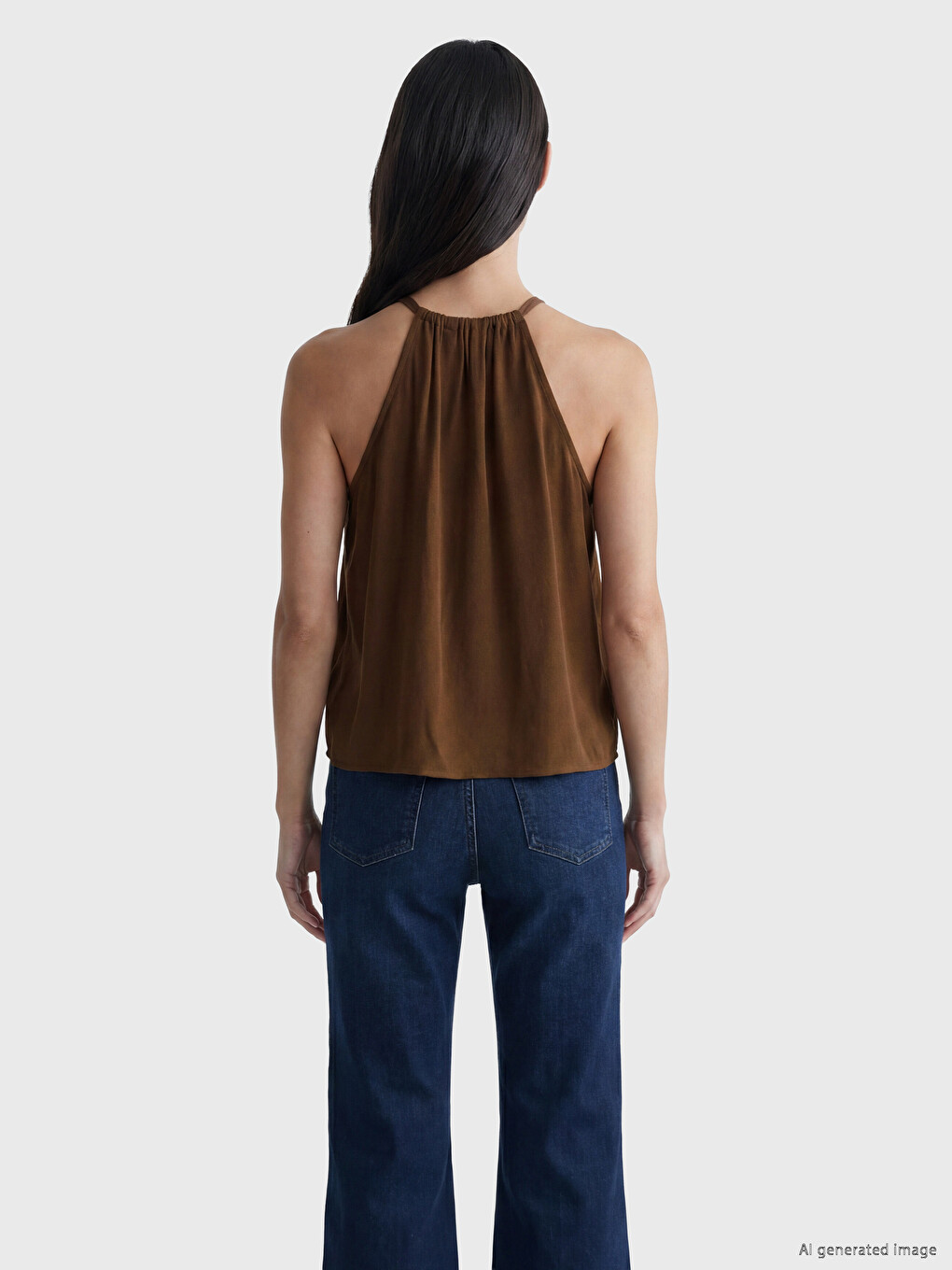 Halter Neck Ruched Blouse-3