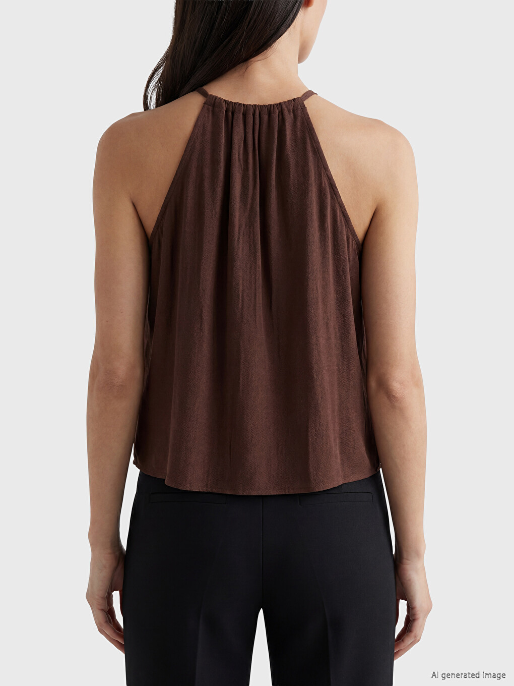 Halter Neck Ruched Blouse-3