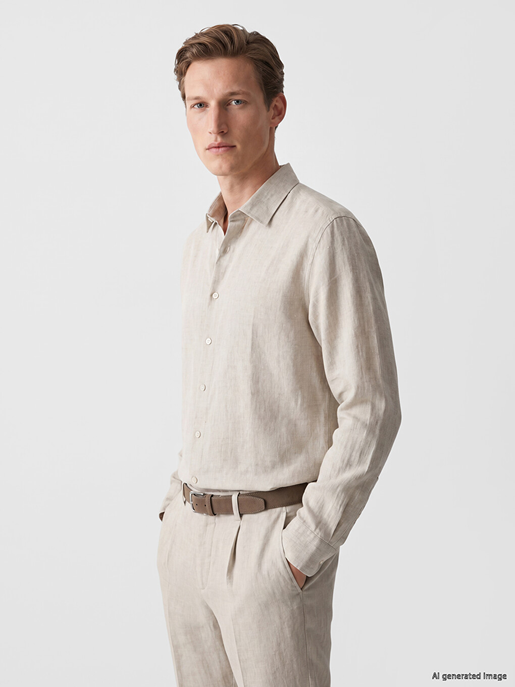 Regular Fit %100 Linen Men's Shirt