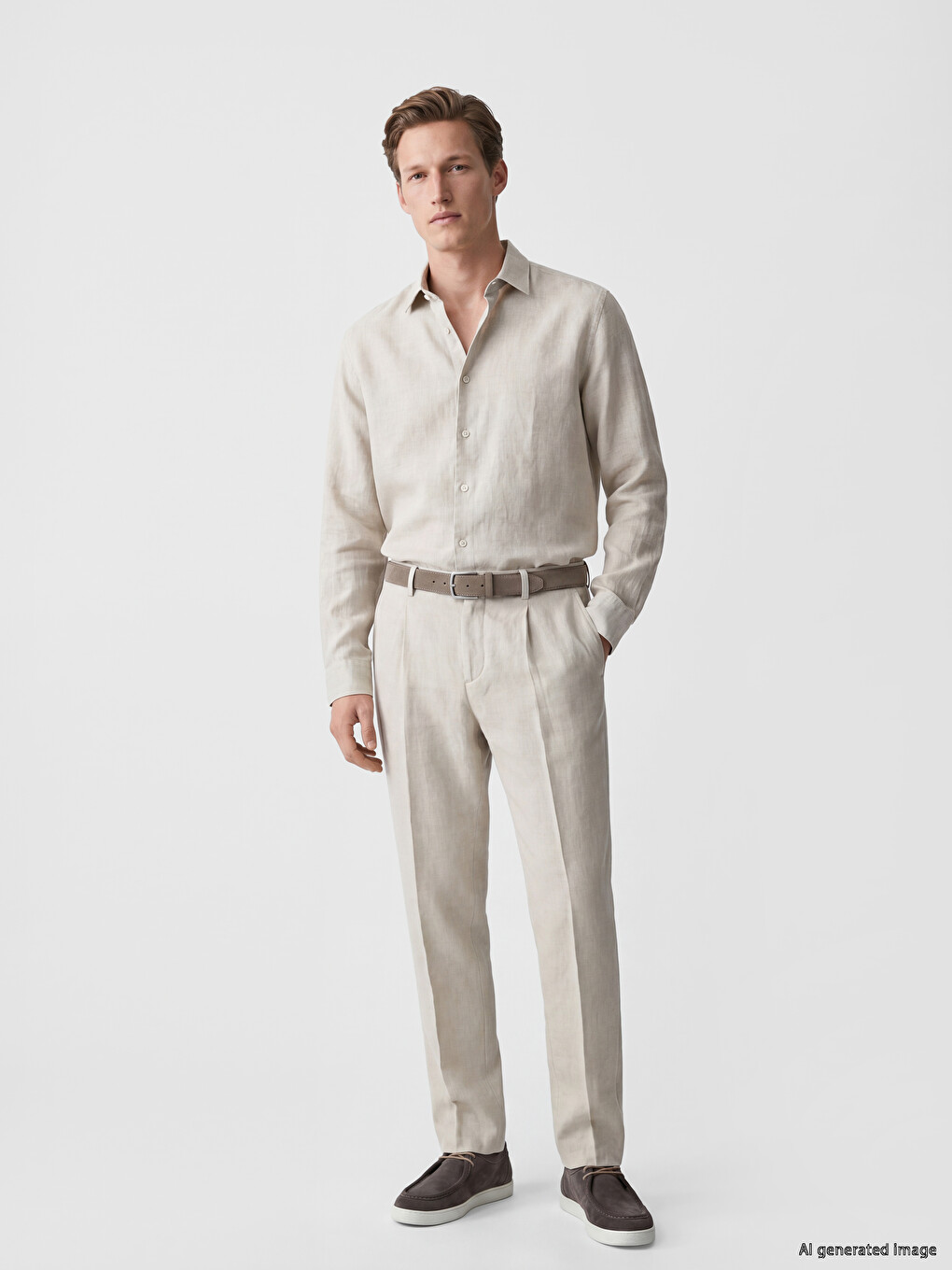 Regular Fit %100 Linen Men's Shirt-1