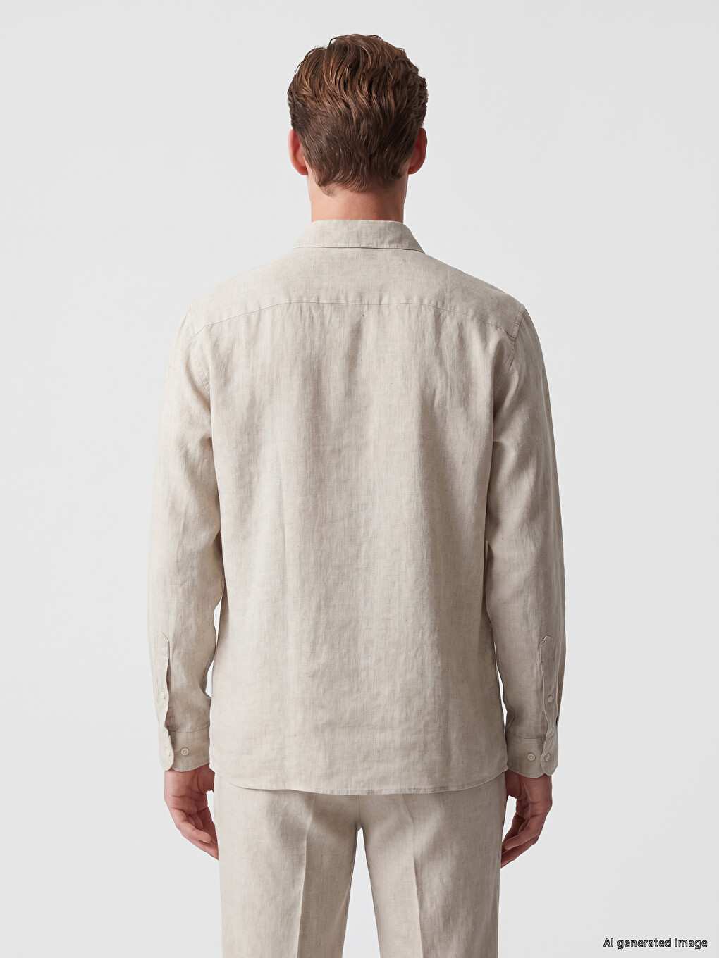 Regular Fit %100 Linen Men's Shirt-3