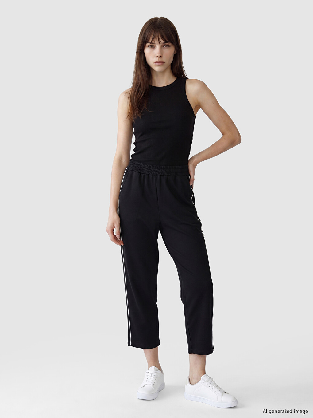 Elastic Waist Striped Women's Sweatpants