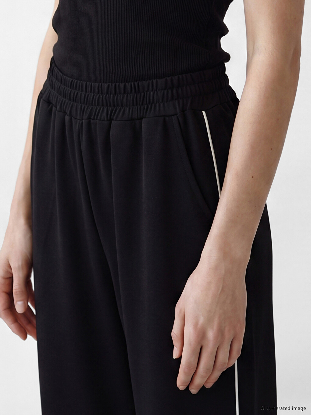 Elastic Waist Striped Women's Sweatpants-2
