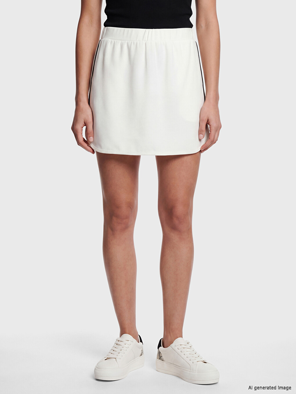 Elastic Waist Skort-1